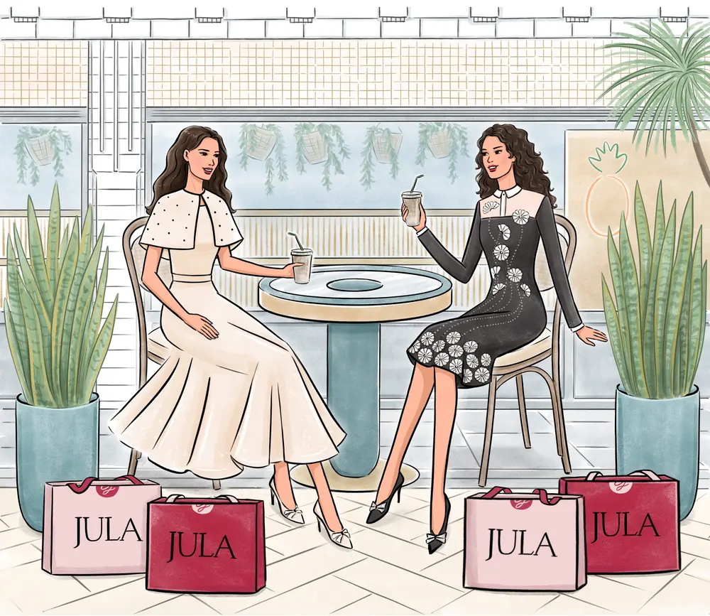 Store opening fashion illustrations — illustration by Anastasiia Asiosi