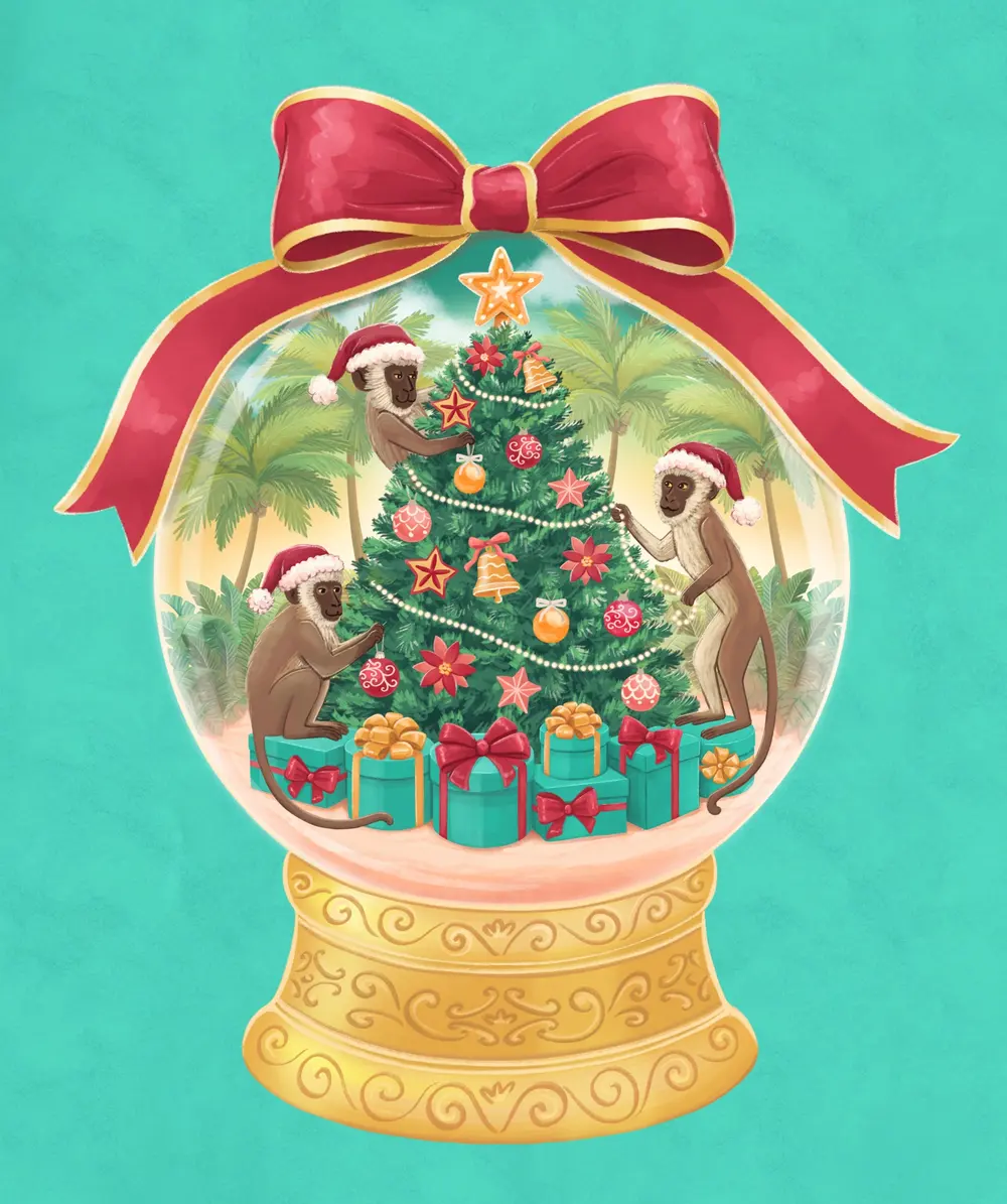 Carribean Christmas Chocolate Box — illustration by Anastasiia Asiosi